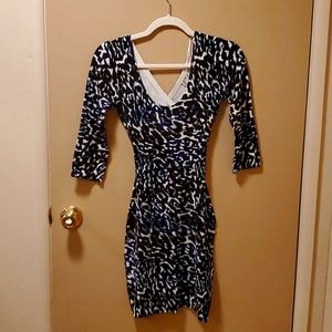 Guess Bodycon Dress, Blue Animal Print, Small